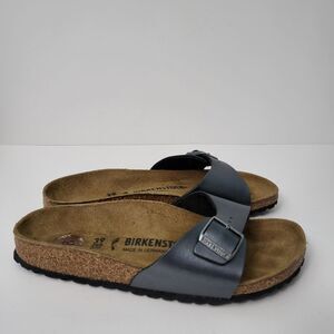 BIRKENSTOCK Madrid Womens 8 EU 39 Metallic Gray Silver Sandals Buckle Comfort